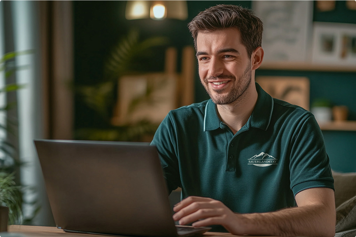 Medewerker achter laptop